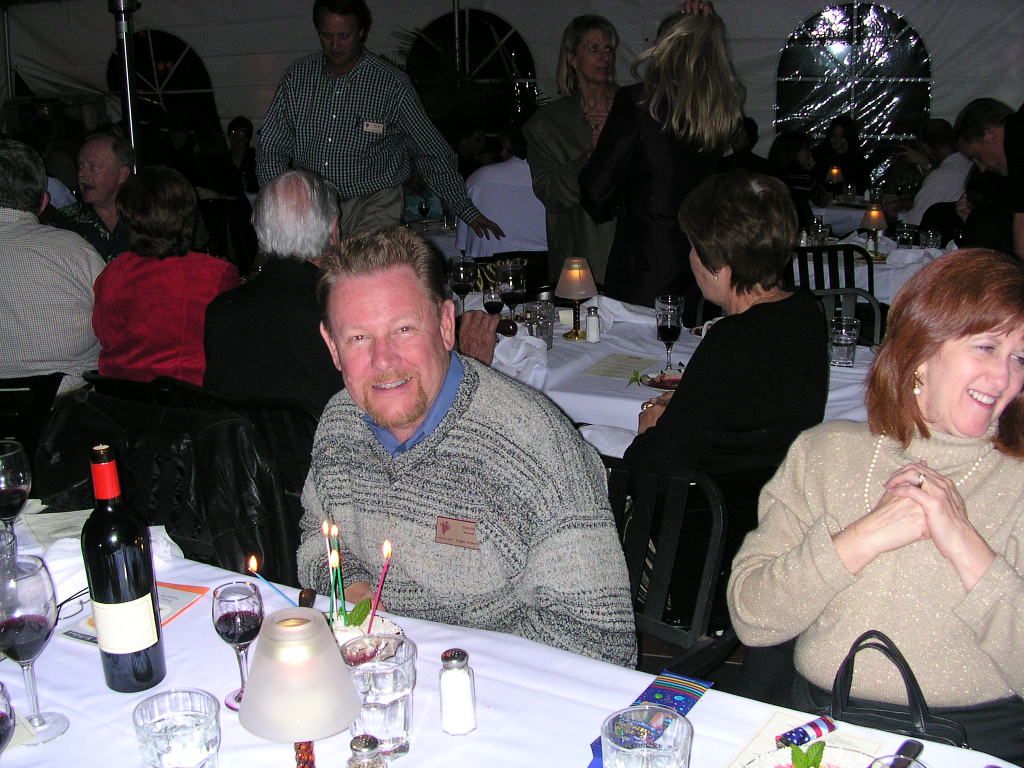 Don Hill celebrated his 5_ birthday with candels on his desert