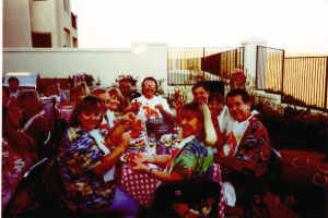 Judy Velasquez, guest Grace Lynn and Marshal, Karen and Larry Powell, Mike and Mary Nunans, Dave Velasquez.